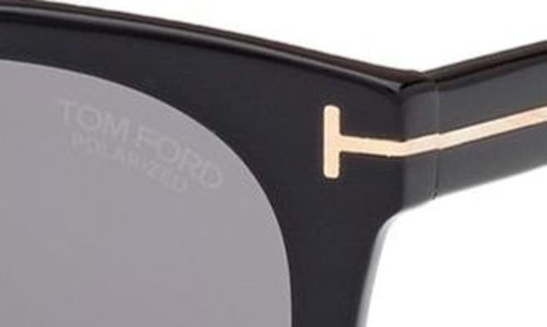 Shop Tom Ford Moira 53mm Polarized Butterfly Sunglasses In Shiny Black / Smoke