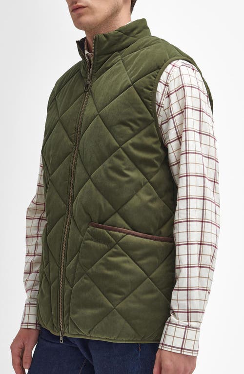 Shop Barbour Country Liddesdale Quilted Vest In Olive Green