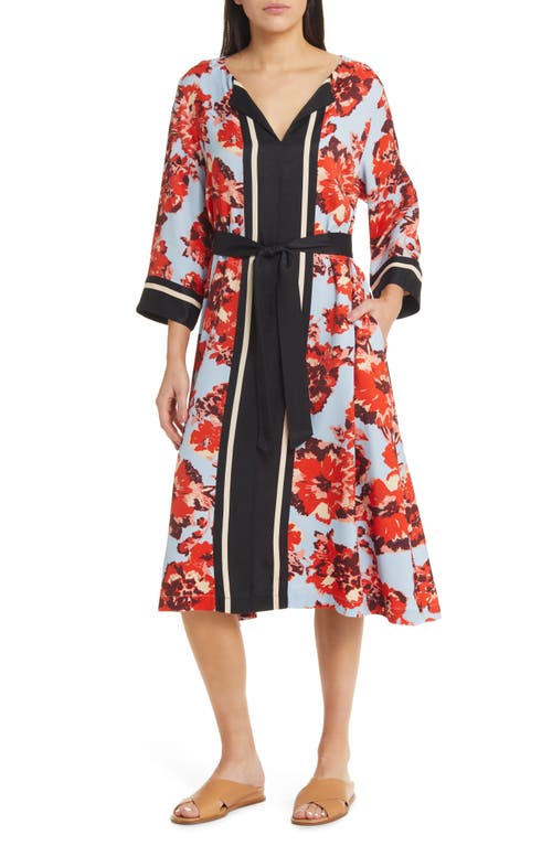 Nyrana Mixed Print Dress in Orange. com