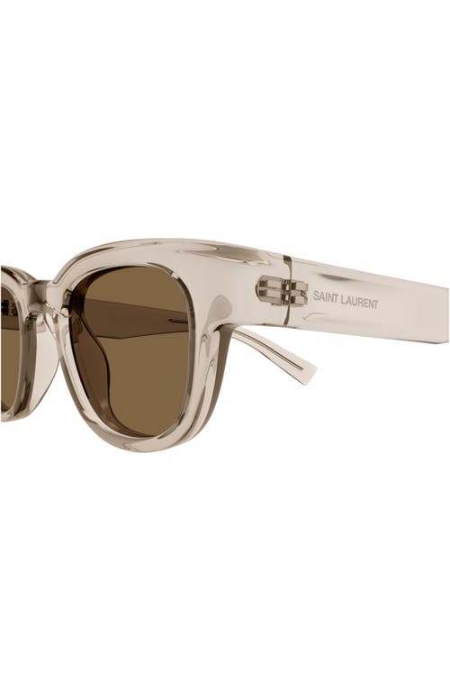 Shop Saint Laurent 46mm Phantos Sunglasses In Beige