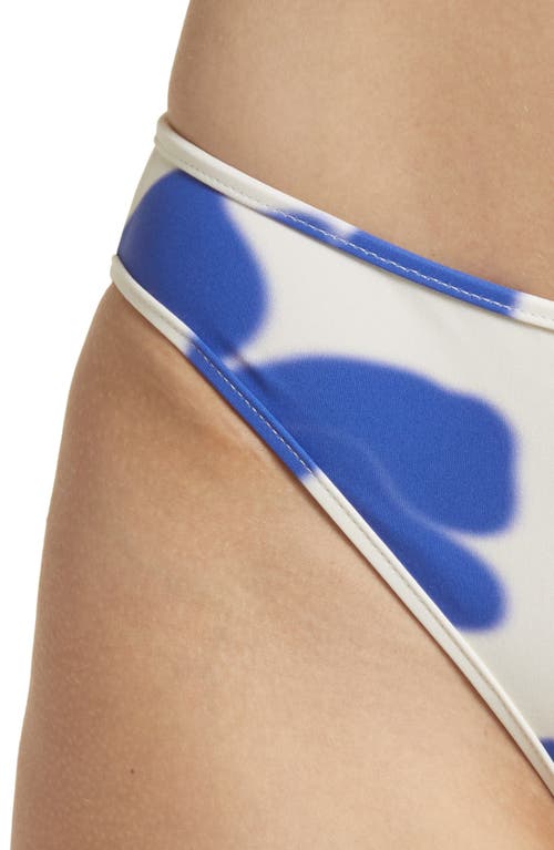 Shop Nu Swim High Cut Bikini Bottoms In Blue/white Floral