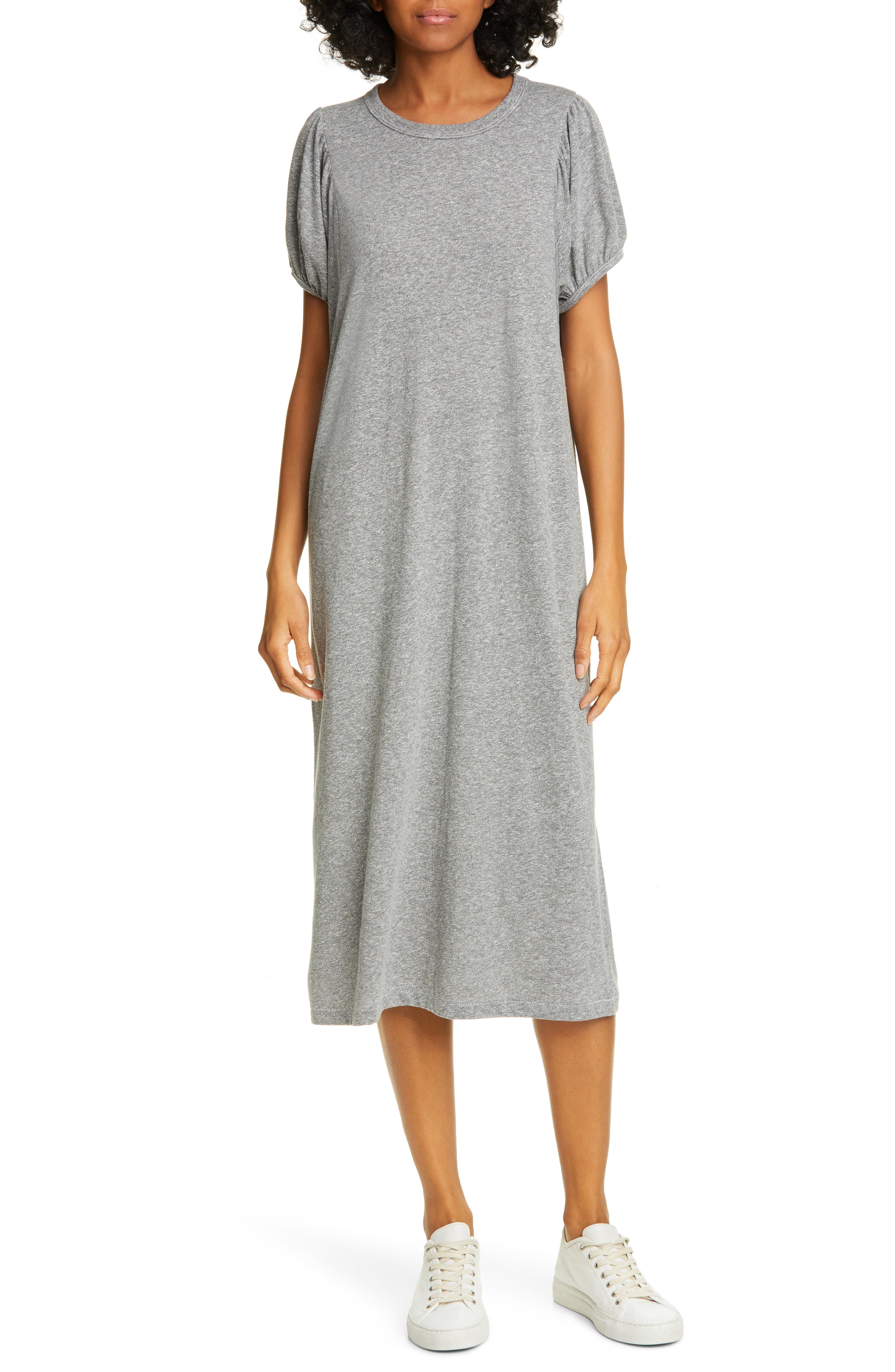 grey puff sleeve dress