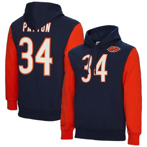 Men's Mitchell & Ness Walter Payton Navy/Orange Chicago Bears Big Tall Split Legacy Retired Player Replica Jersey