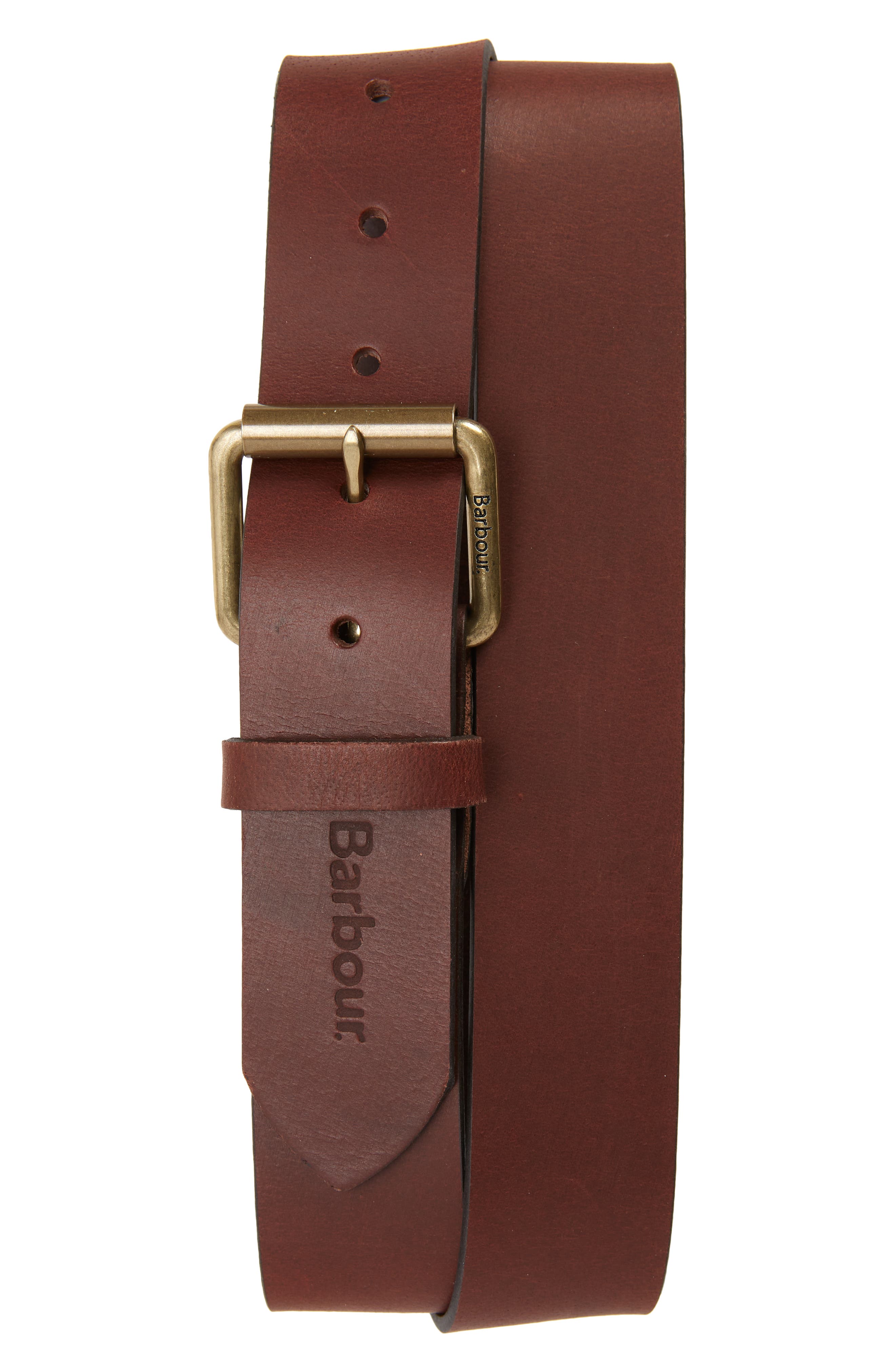 barbour contrast leather belt