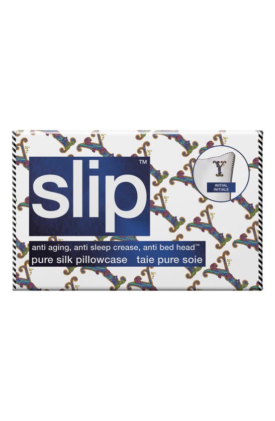 Slip Embroidered Pure Silk Queen Pillowcase In Y