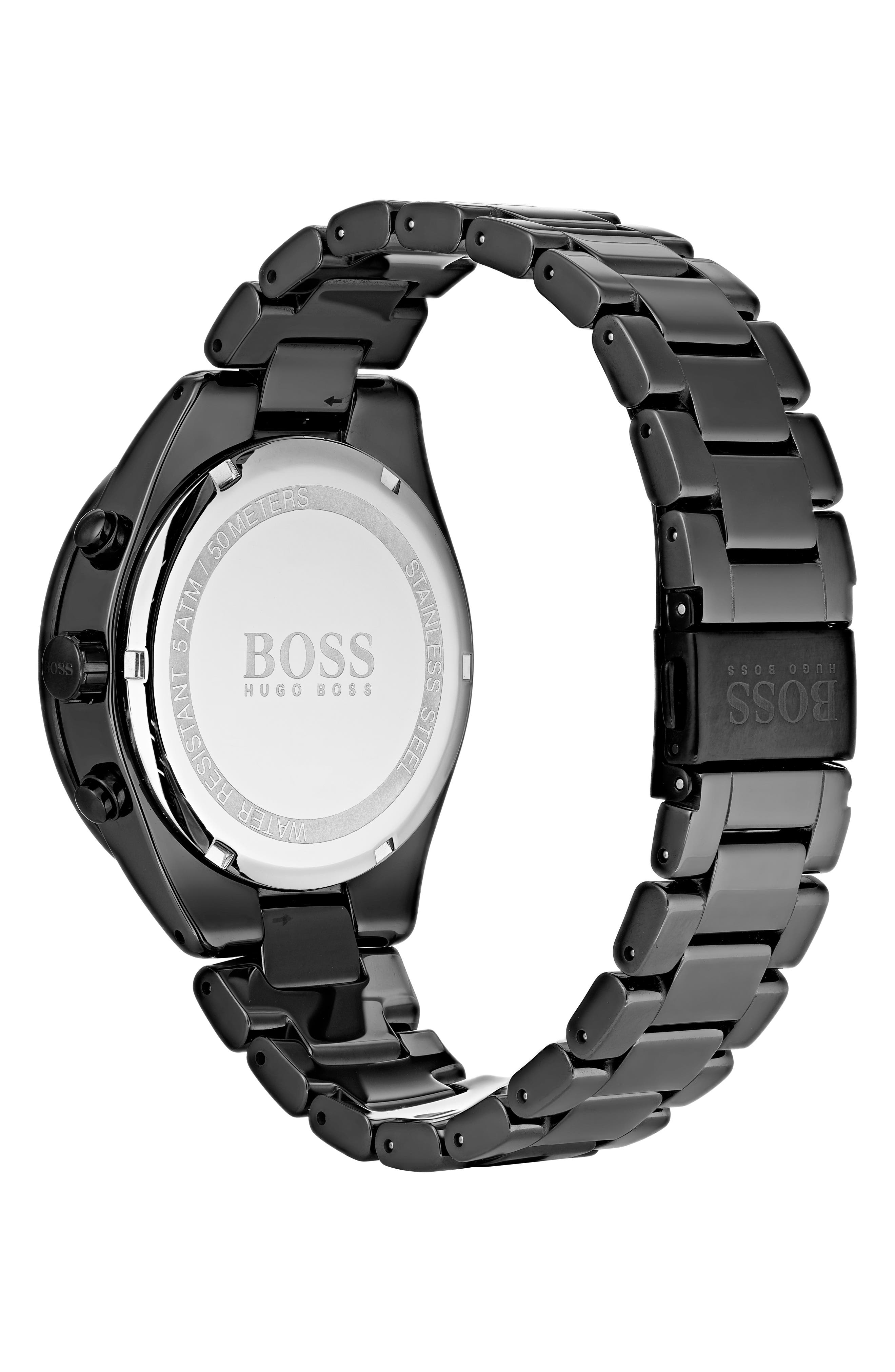 hugo boss talent men's black ceramic bracelet watch