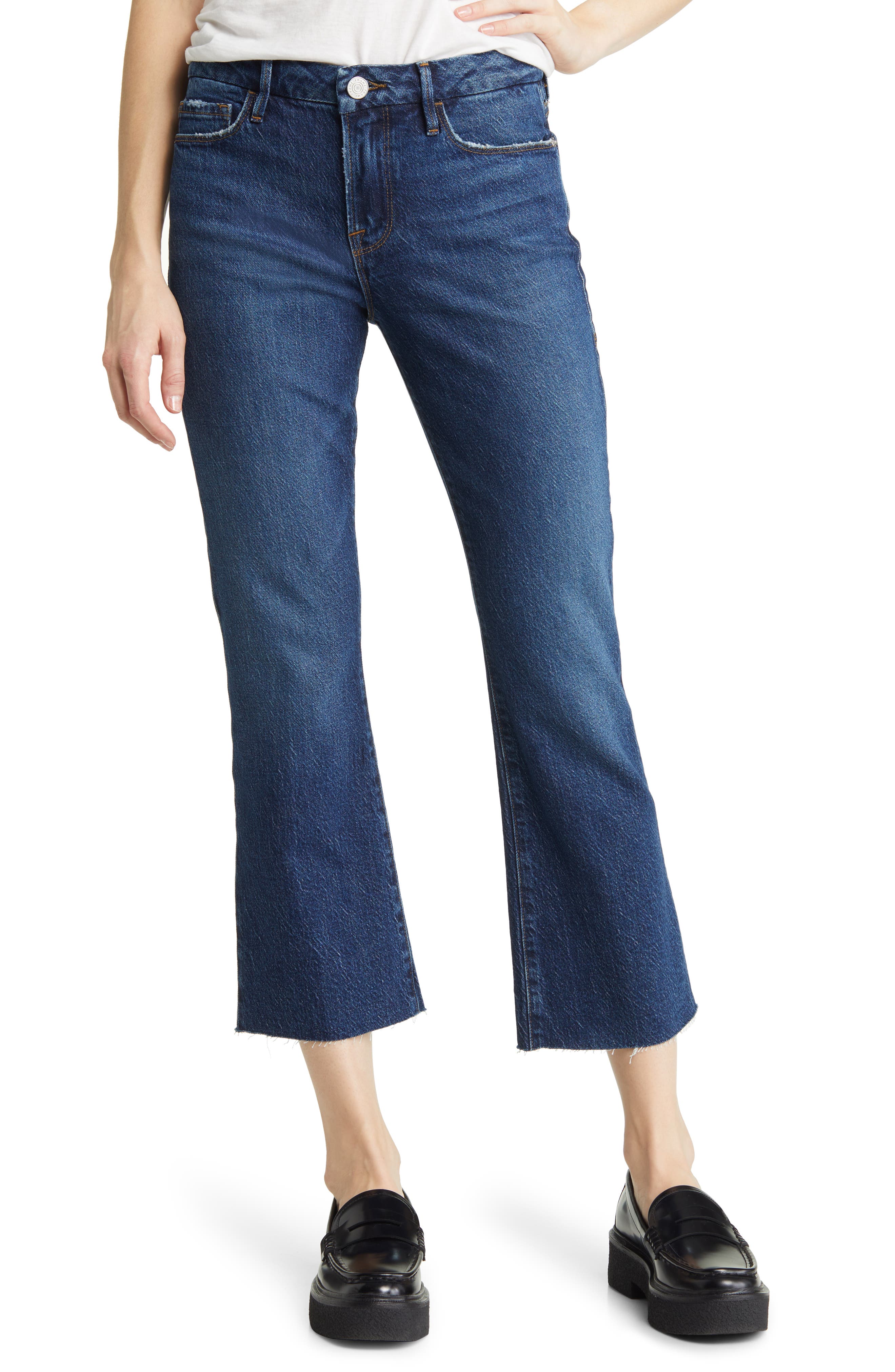 Le Crop Mini Boot Mid-Rise Coated Flare Jeans Saks Fifth Avenue Women Sport & Swimwear Sportswear Sports Pants 