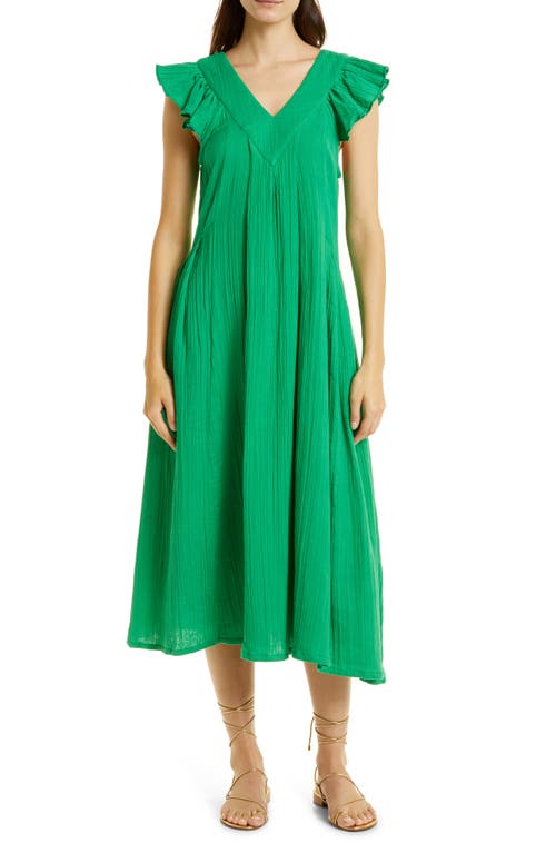 MILLE Catarina Double Cotton Gauze Dress in Kelly
