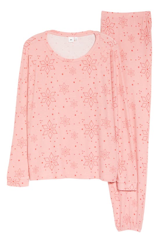 Bp. Comfy Pajamas In Pink Beauty Snowflake Dots