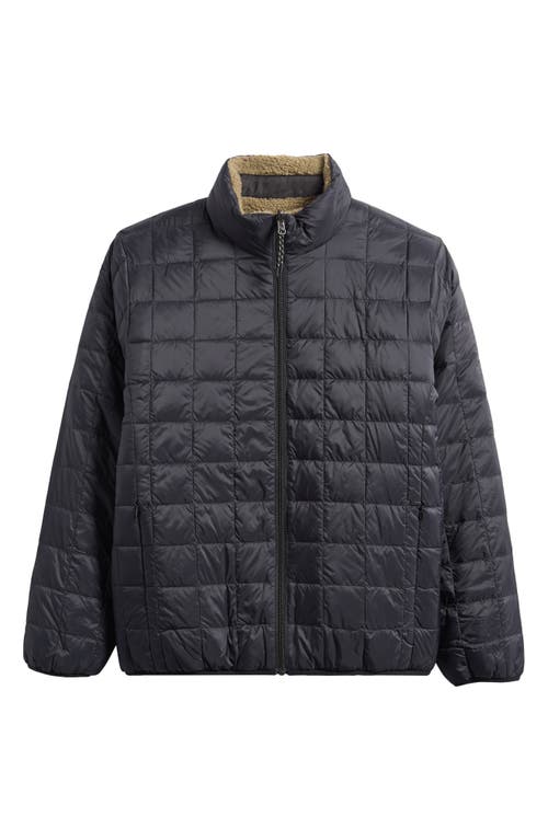 TAION Reversible Fleece Down Jacket in Black/Beige 