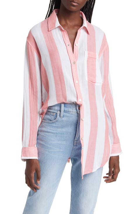 Jaylin Stripe Cotton Tunic Shirt