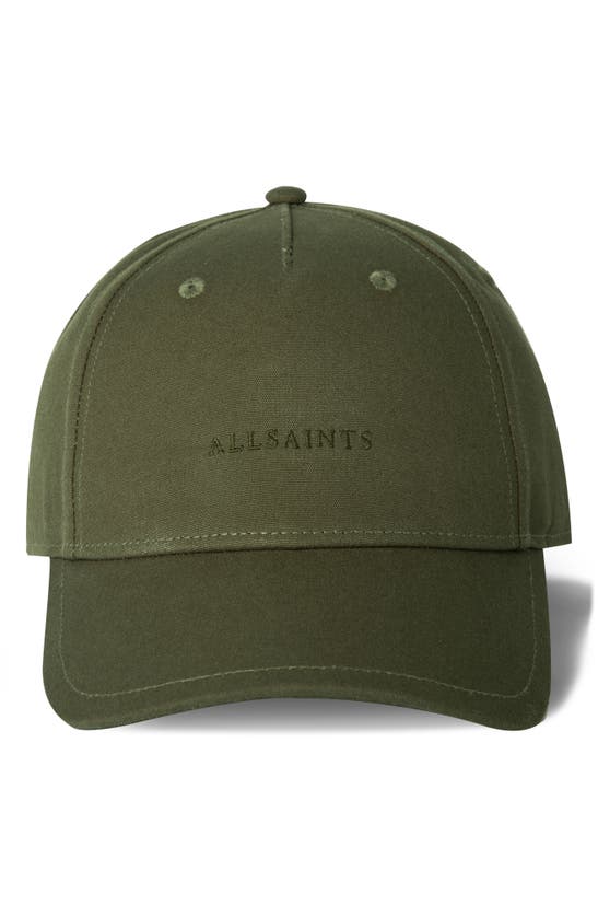 Allsaints Logo Baseball Cap In Khaki / Gunmetal | ModeSens display picture 3