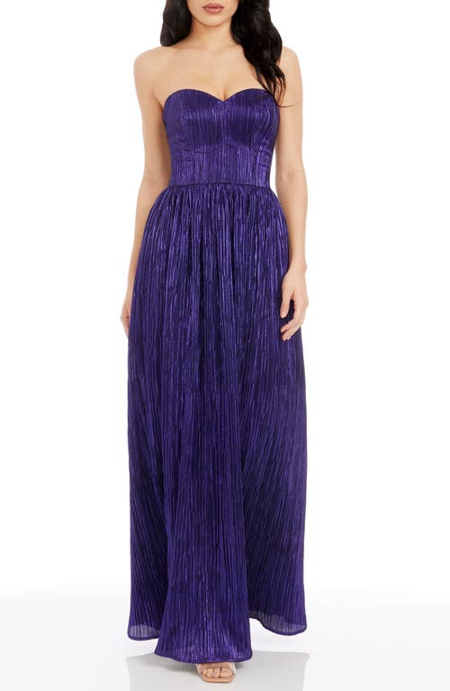 Shop Dress The Population Audrina Strapless Gown In Deep Plum