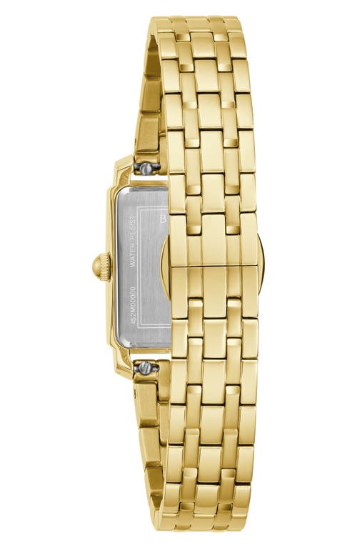 Bulova Women's Sutton Gold-tone Stainless Steel Bracelet Watch 21mm In Goldone
