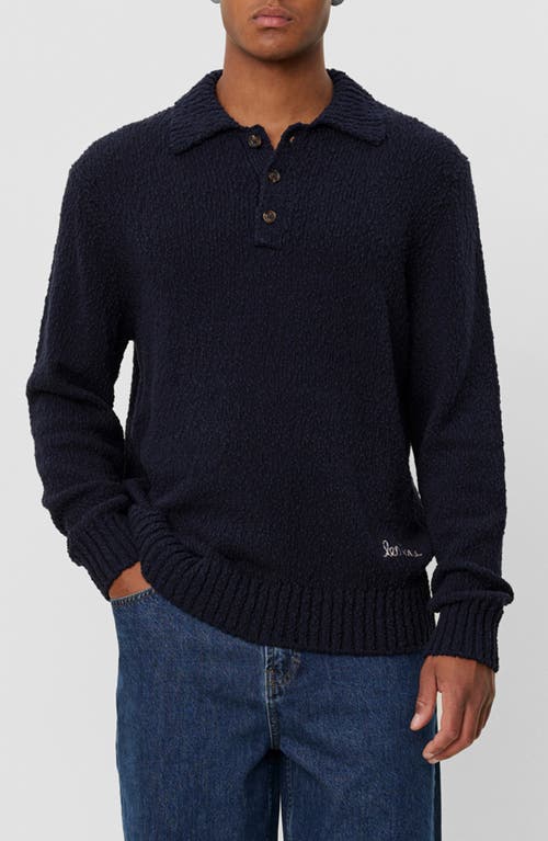 Les Deux Errol Polo Sweater In Dark Navy