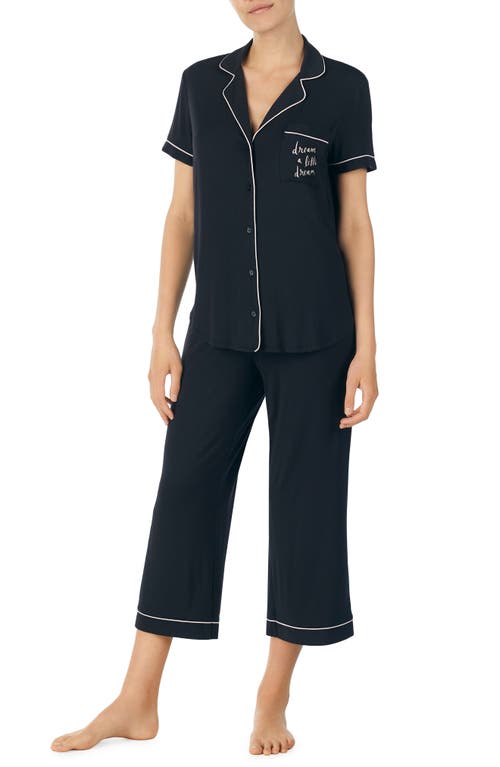 Kate Spade New York capri short sleeve pajamas Black at Nordstrom,