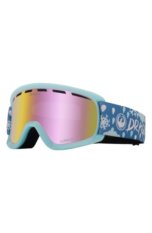 DRAGON Lil D Base Youth Fit 44mm Snow Goggles in Snow Dance/Pink Ion
