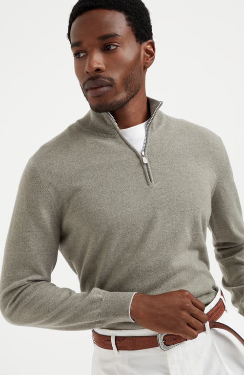 Shop Brunello Cucinelli Cashmere Sweater In Olive