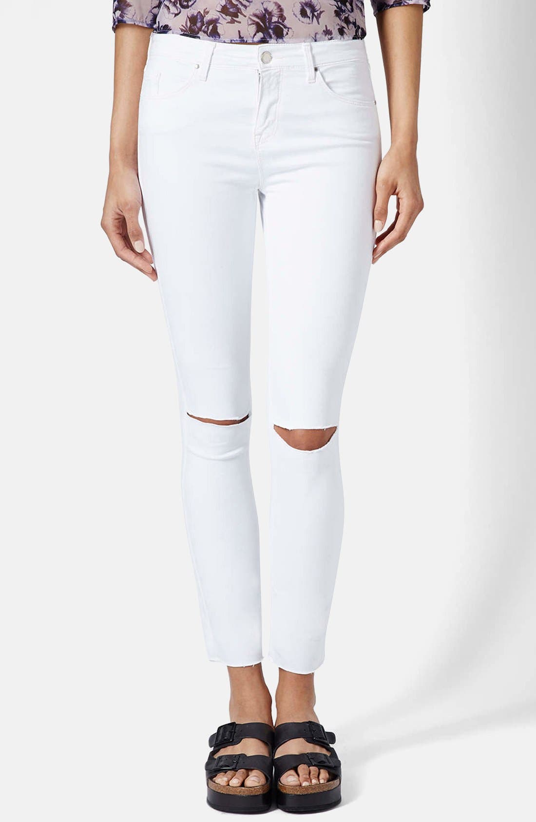 topshop moto leigh ripped skinny jeans
