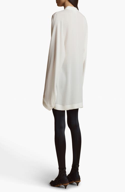 Khaite Mehna Lace-up Silk Crepe De Chine Mini Dress In Cream