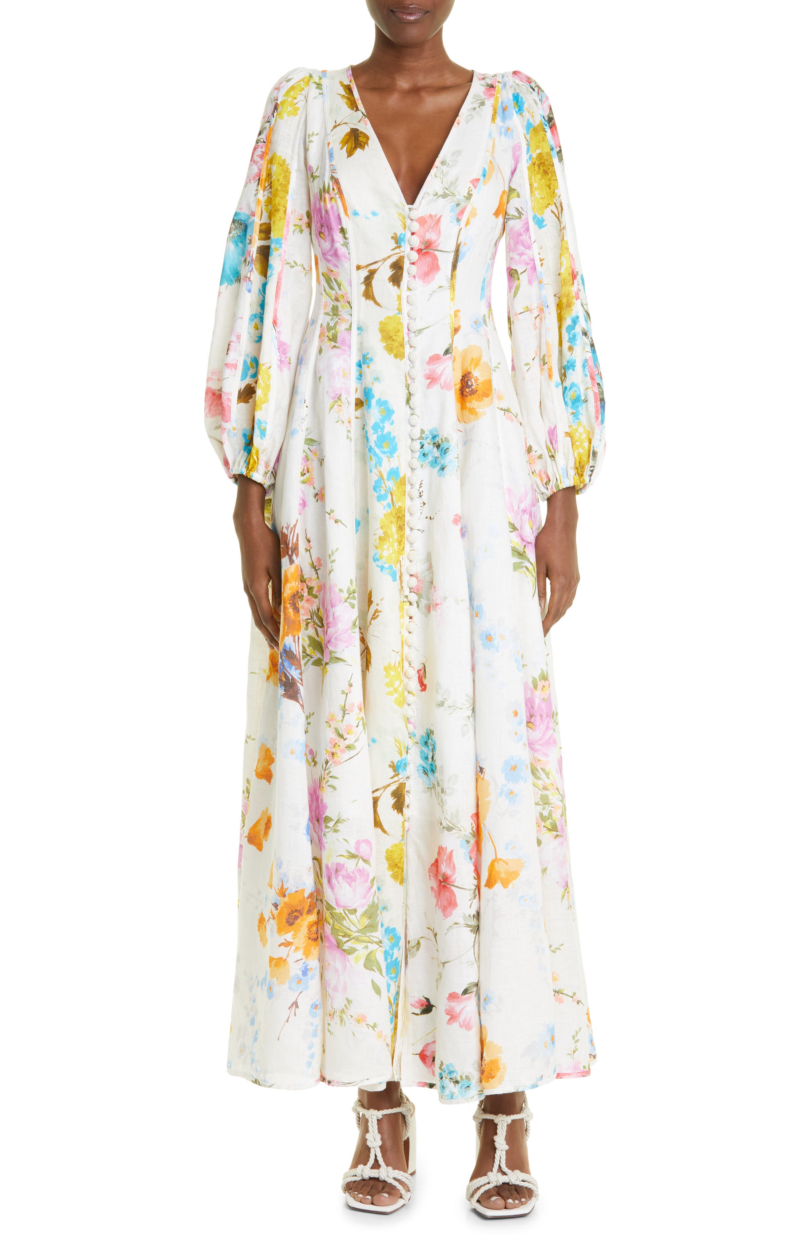 knee length dresses for ladies Zimmerman 'Halcyon' Midi – HONEY HIRE BOUTIQUE main image 1