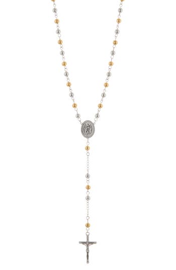 American Exchange Single Rosary Necklace In Metallic
