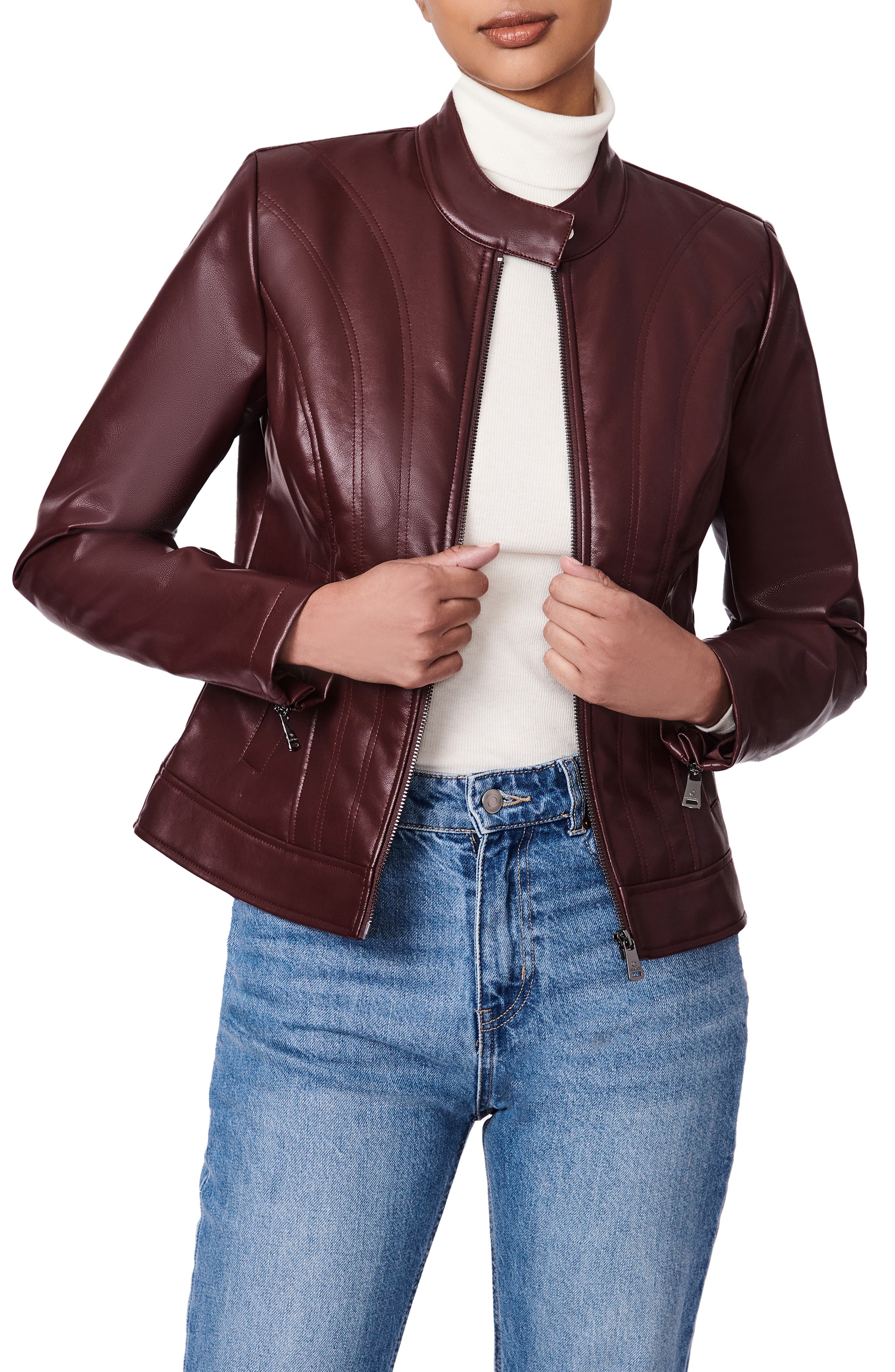 Faux Leather Vest in Burgundy. Revolve Women Clothing Jackets Gilets 