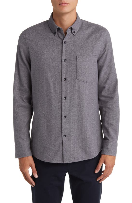 Nordstrom Tech-smart Trim Fit Check Stretch Button-down Shirt In Grey Tornado