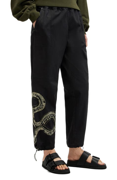 Snake Embroidered Pants