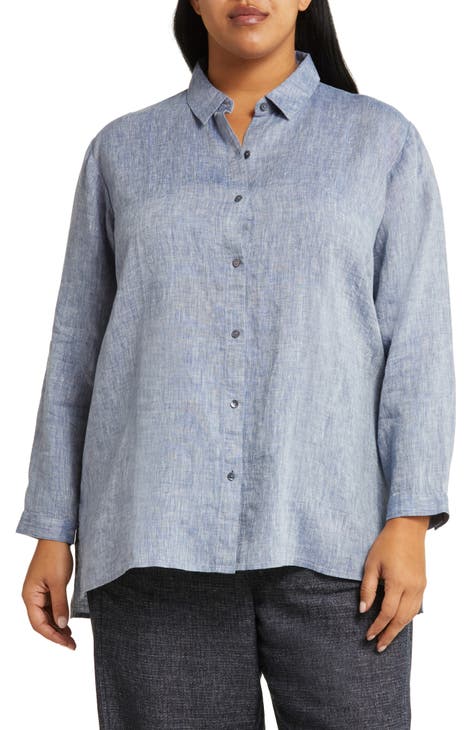 LINEN Shirt LOOSE Tunic , Collar Shirt Oversize Stone Washed , 100% Linen  Shirt , Linen Clothing , Linen Top Plus Size, Oversized Shirt 
