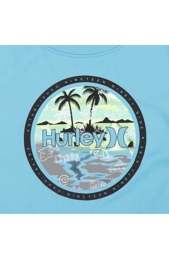 Shop Hurley Kids' Doodle Paradise T-shirt & Shorts Set In Blue Lazer