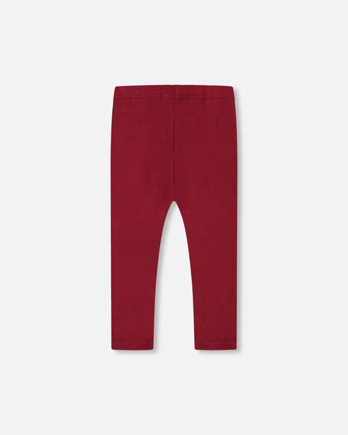 Shop Deux Par Deux Baby Girl's Rib Leggings Burgundy In Windsor Wine