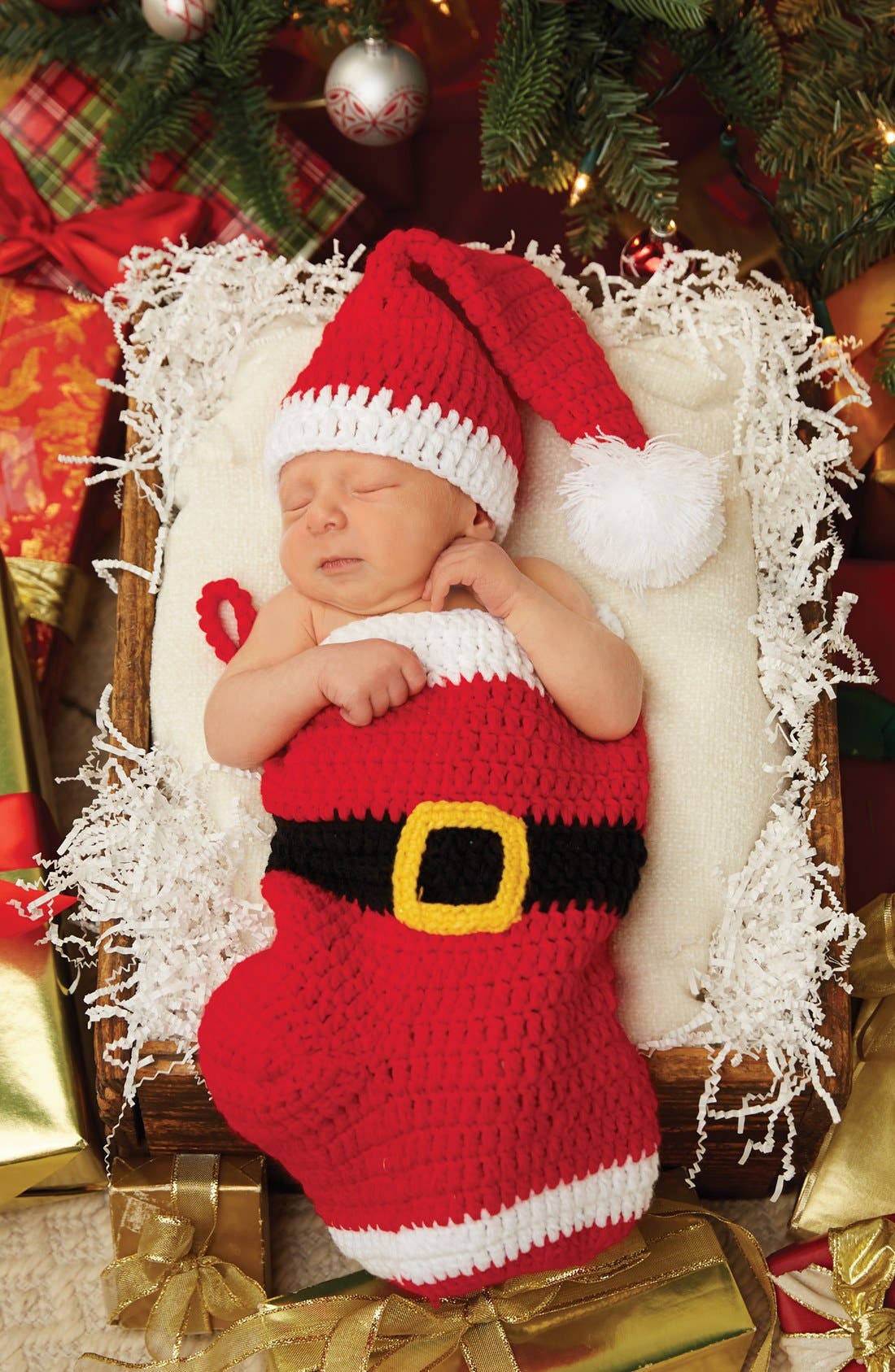 Mud Pie 'Santa Stocking' Swaddle & Cap (Baby) Nordstrom