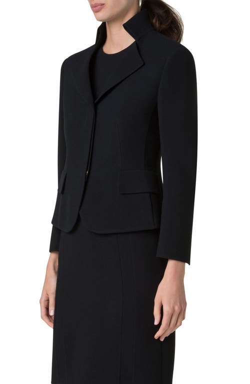 Akris Amber Virgin Wool Crop Jacket In Black