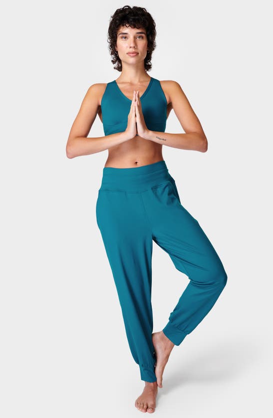 Shop Sweaty Betty Gaia Pocket Joggers In Reef Teal Blue