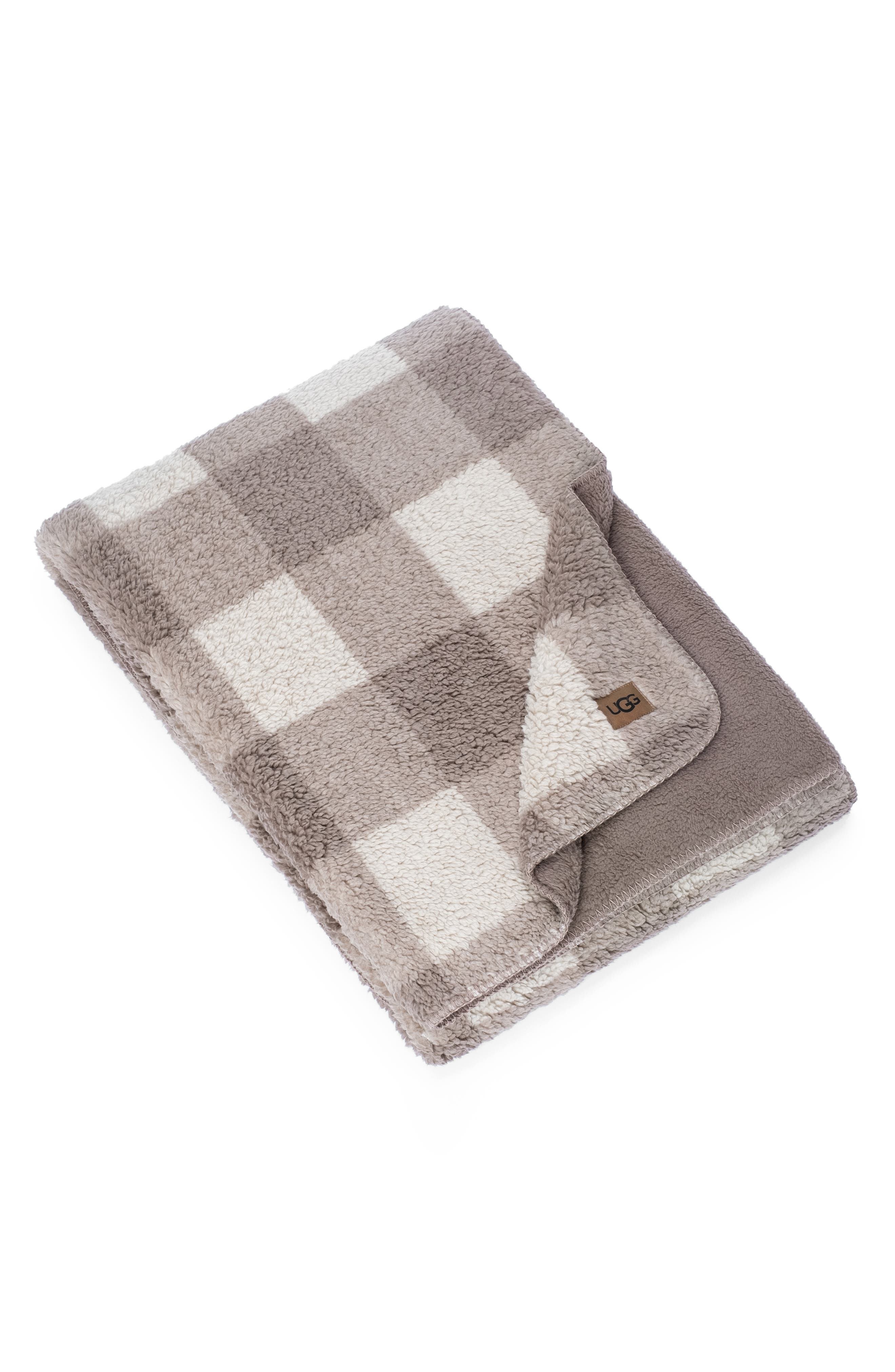 ugg avalon reversible throw blanket in glacier grey