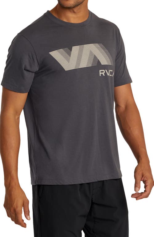 Shop Rvca Va Blur Performance Graphic Tee In Slate