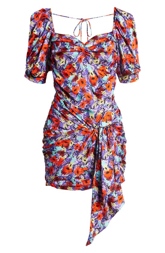 FOR LOVE & LEMONS CHIARA FLORAL PRINT PUFF SLEEVE MINIDRESS