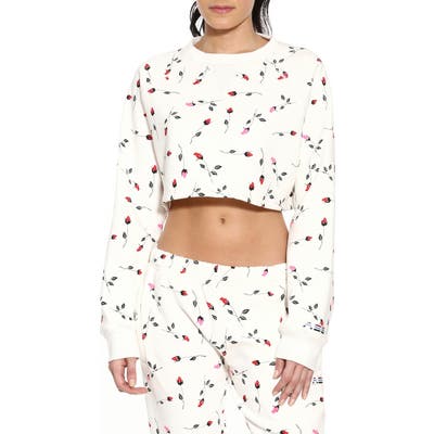 Adam Selman Sport Print Crop Sweatshirt, White