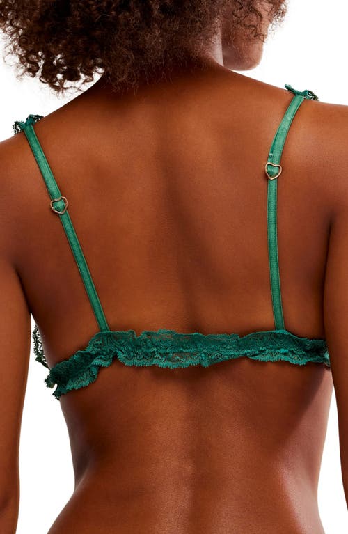 Free People Intimately Fp Heart To Heart Dotted Mesh Bralette In Pine Forest