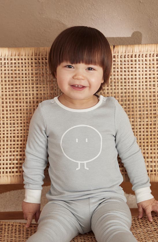 Mori Snoozy Fitted Two-piece Graphic Pajamas In Grey