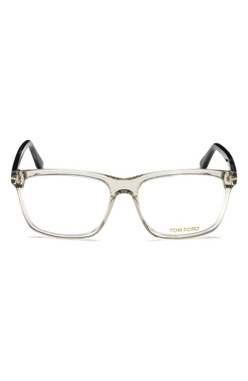 TOM FORD 56mm Blue Block Optical Glasses in Grey/Striped Blue at Nordstrom