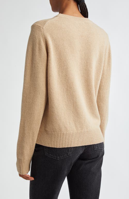 Shop Ganni Intarsia Knit Wool Blend Sweater In Safari