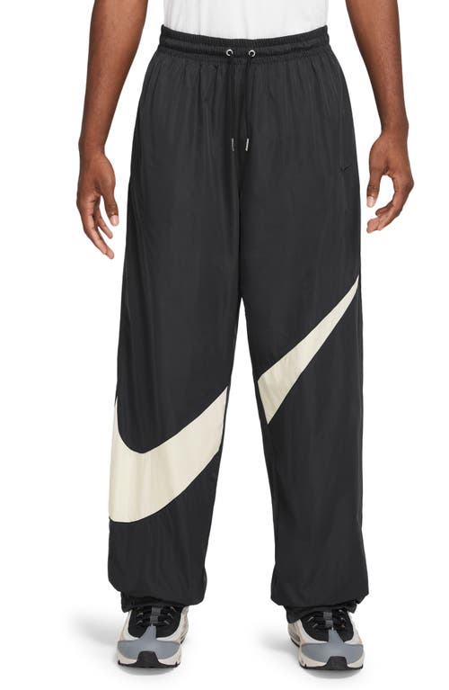 Nike Swoosh Water Repellent Pants Black/Coconut Milk/Black at Nordstrom,