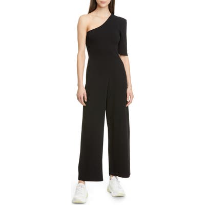 Stella Mccartney One-Shoulder Compact Knit Jumpsuit, US / 40 IT - Black