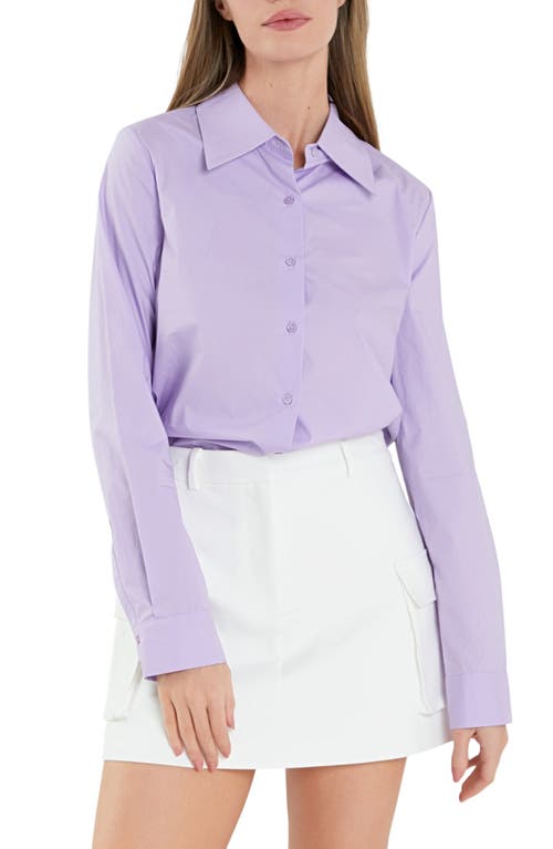 Accent Collar Poplin Shirt in Lavender