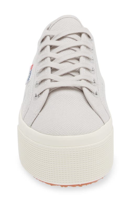 Shop Superga 2790 Platform Sneaker In Grey Silveravorio