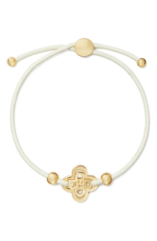 Kira Clover Slider Bracelet in Tory Gold /New Ivory