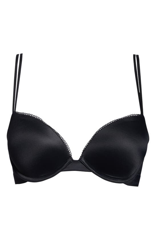 Shop Calvin Klein Liquid Touch Underwire Push-up Plunge Bra In Black