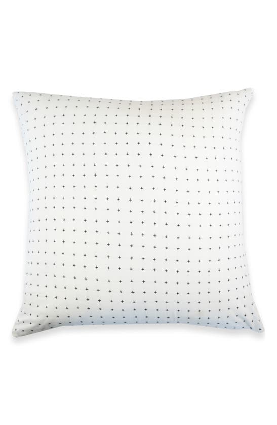 Anchal Cross-stitch Square Accent Pillow In White